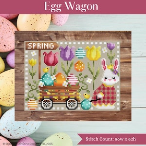 Shannon Christine Designs Counted Cross Stitch Pattern ~ Egg Wagon ~