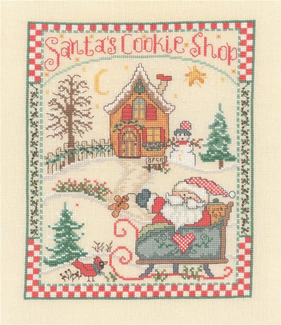 Gail Bussi Imaginating Cross Stitch Pattern Leaflet ~ Santa's Cookie Shop ~ 1919