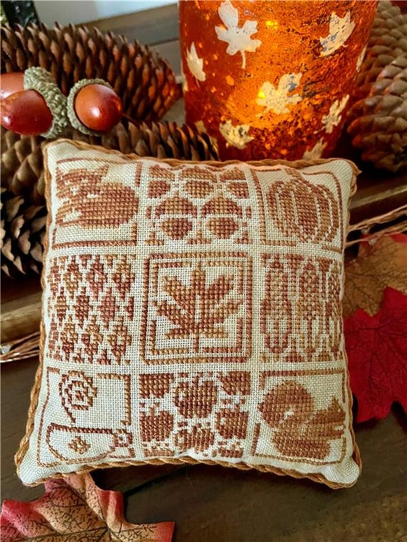Autumn Pillow Counted Cross Stitch Pattern by Flossabilities
