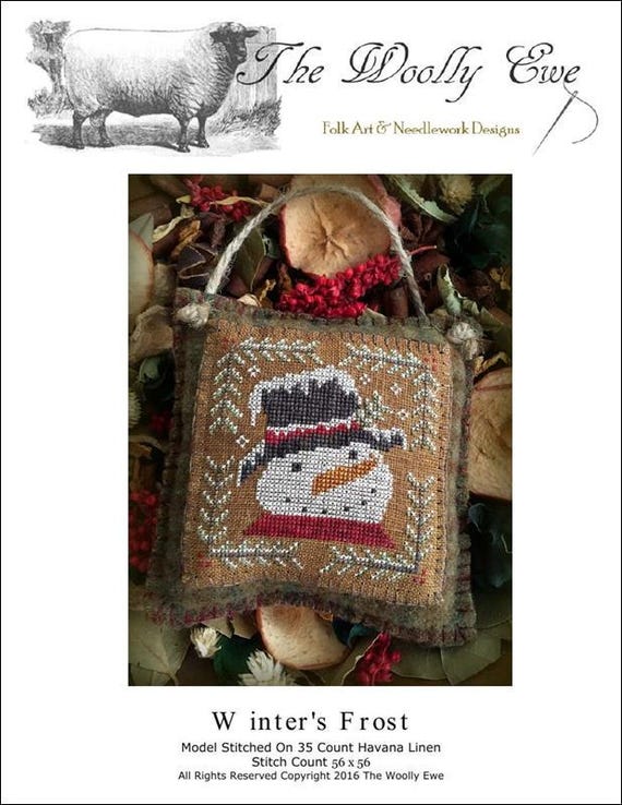 Winter's Frost Counted Cross Stitch Pattern Leaflet by The Woolly Ewe