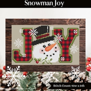 Shannon Christine Designs Counted Cross Stitch Pattern ~ Snowman Joy