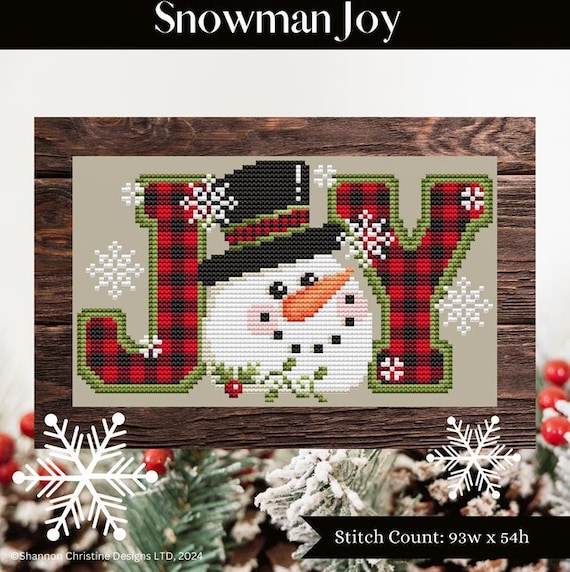 Shannon Christine Designs Counted Cross Stitch Pattern ~ Snowman Joy