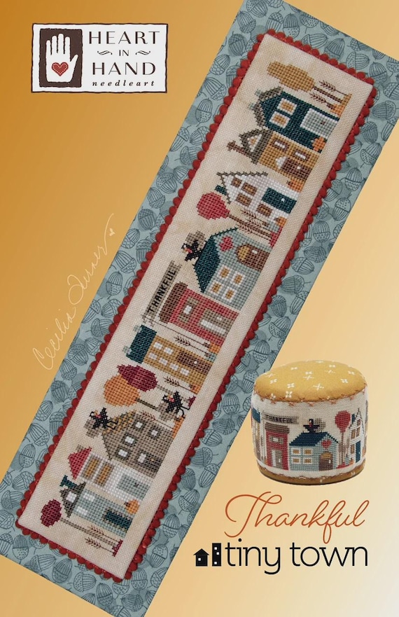 Thankful Tiny Town Counted Cross Stitch Pattern by Heart in Hand