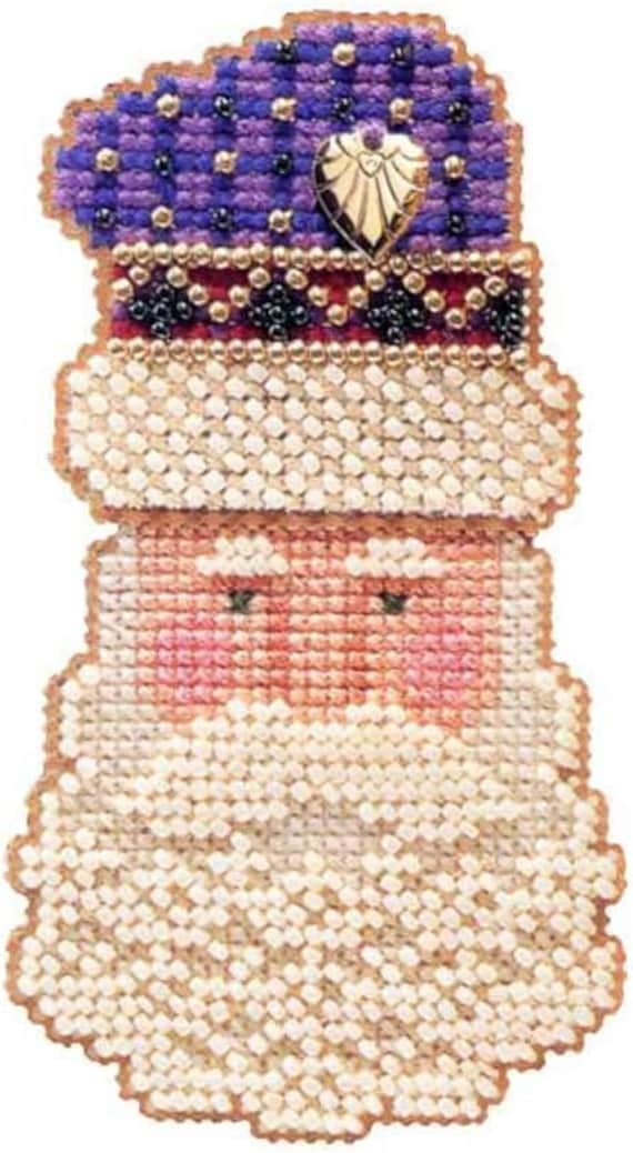 Mill Hill Charmed Ornament Santa Faces Beaded Cross Stitch Kit ~ Father Christmas ~