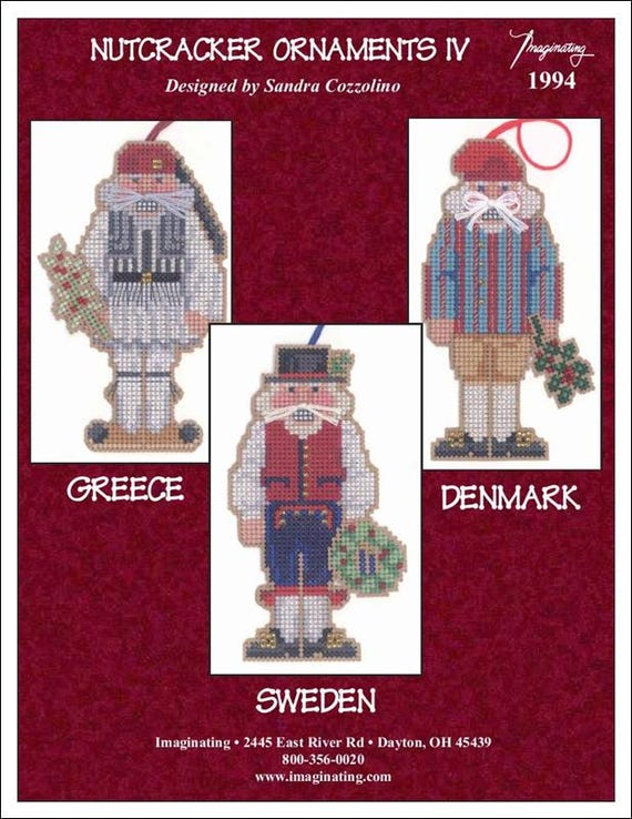 Sandra Cozzolino Imaginating Cross Stitch Leaflet ~ Nutcracker Ornaments IV ~ 1993