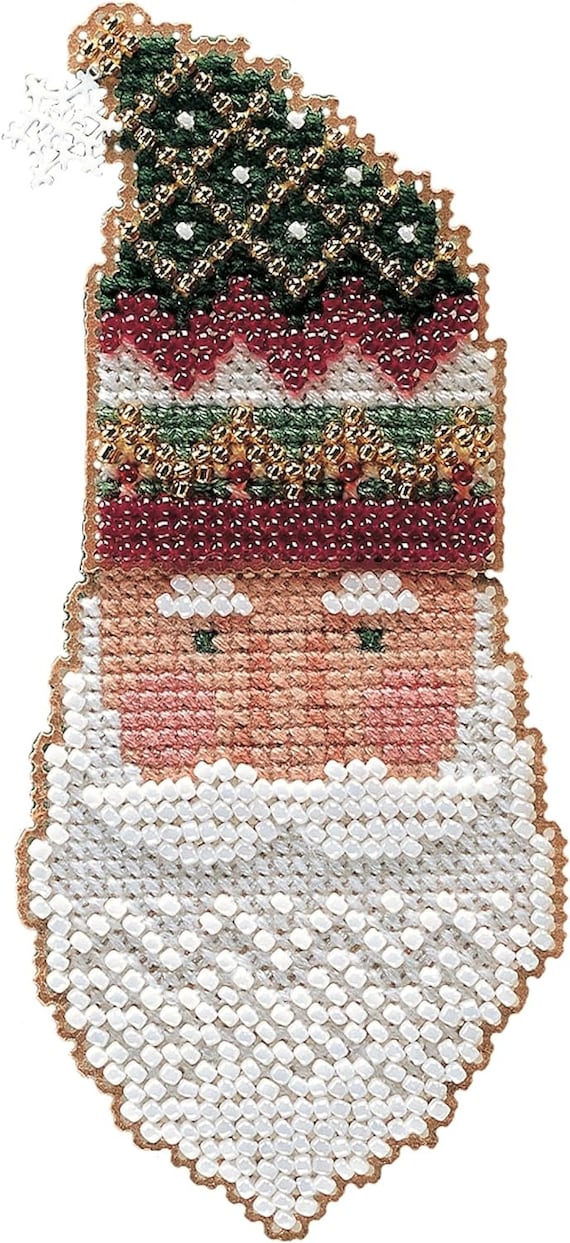 Mill Hill Charmed Ornament Santa Faces Beaded Cross Stitch Kit ~ Kris Kringle ~