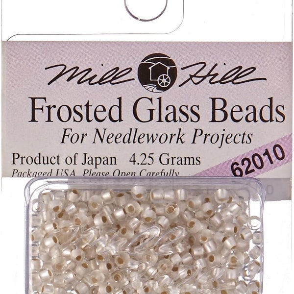 Mill Hill Frosted Glass Seed Beads 4.25grams ~ Ice # 62010 ~ Size 11/0 (2.2mm)
