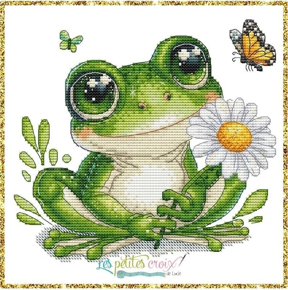 Frog Animals Series counted cross stitch pattern by Les petites Croix de Lucie