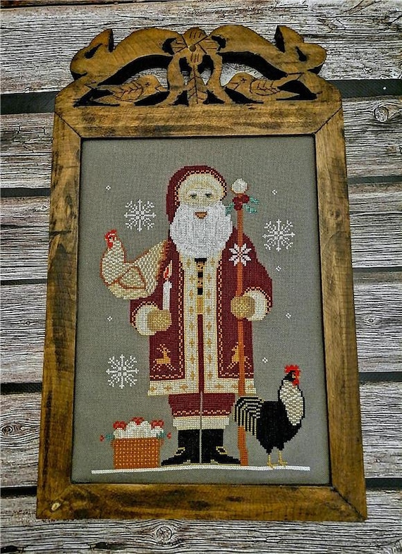 Twin Peak Santa 2024 Counted Cross Stitch Pattern Leaflet by Twin Peak Primitives