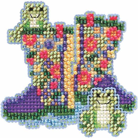 Mill Hill 2015 Spring Bouquet Counted Cross Stitch Kit ~ Garden Boots ~ MH18-5101 Complete kit