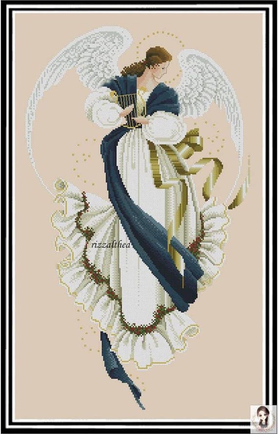 Angel of Hope counted cross stitch pattern by Lavender & Lace designed by Marilyn Leavitt-Imblum- Printed Pattern
