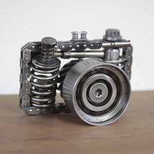 Metal Art Camera Sculpture / Photography Gift / Mechanical camera