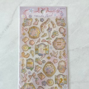 Wonder Floral Fairytale sticker sheet with gold accents