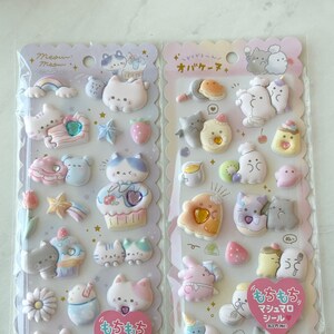 A106/A110-A107/A111 Marshmallow Seal Puffy sticker sheet with gem embellishments