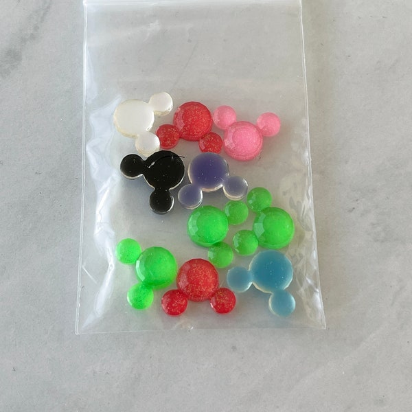 207# mouse ears Flatback Embellishments 10 pcs