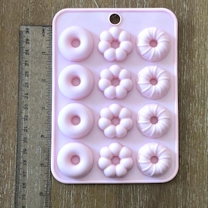 x 12 cavity shiny mini donut silicone mold  from Daiso