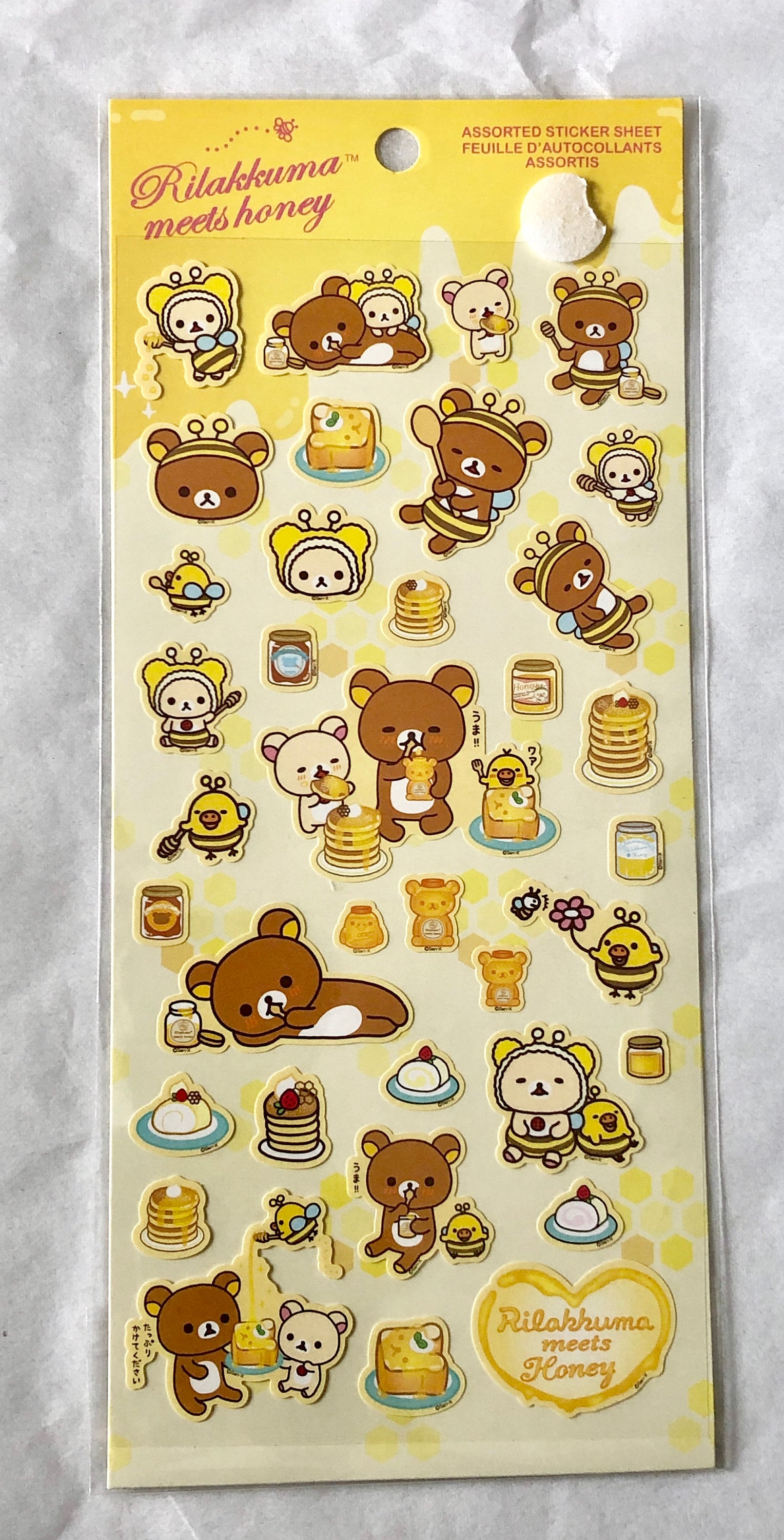 x Rilakkuma meets honey sticker sheet