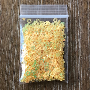 10# Yellow Hollow Star Glitter Spangles 1tsp