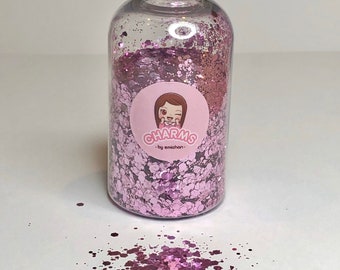 Chunky multi size pink glitter appx 30g