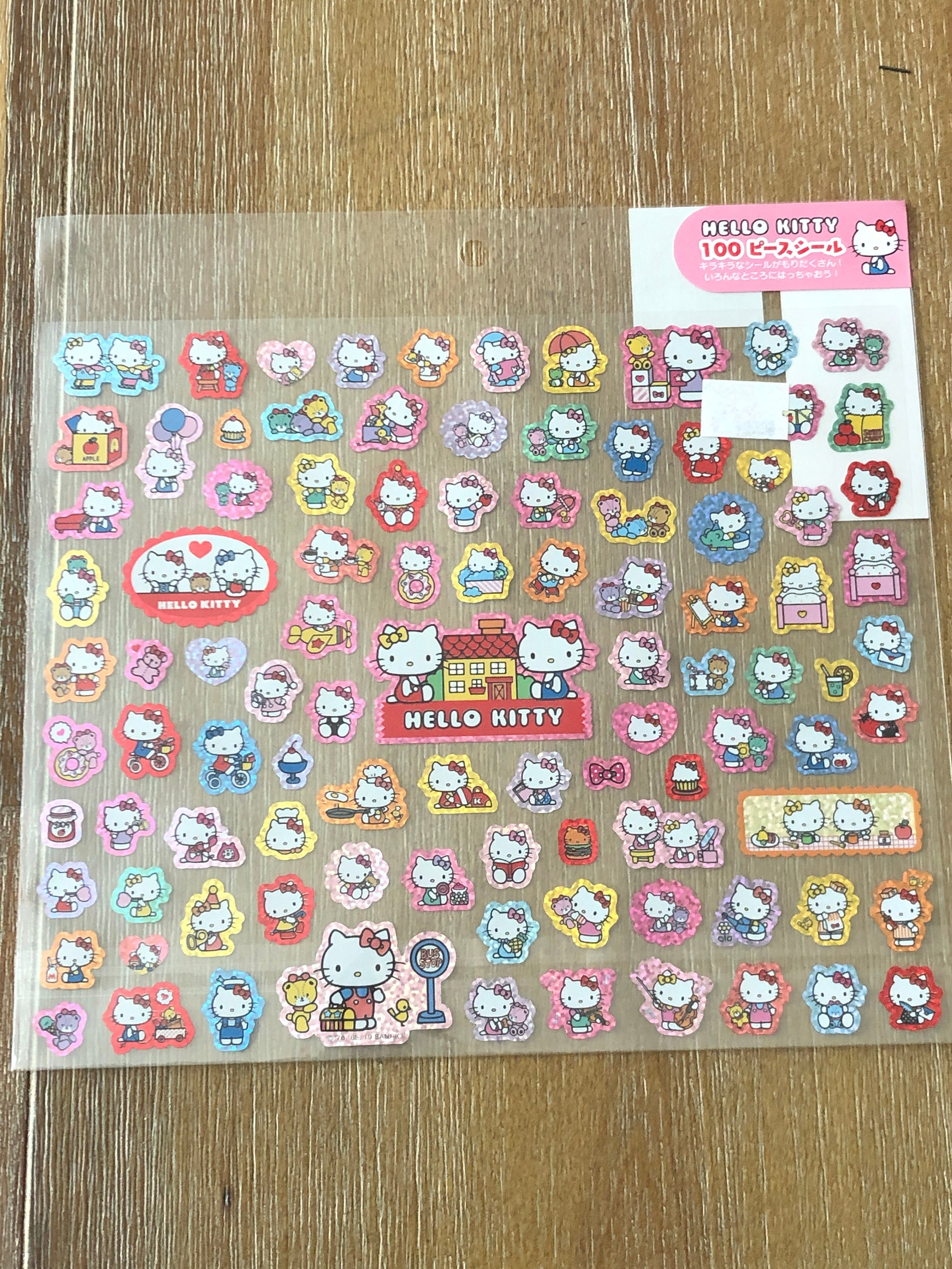 NEW Hello Kitty Sticker Tote with 3 Sheets of Stickers 
