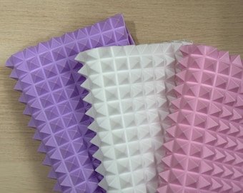 NUEVO COLOR Molde para gofres de gran tamaño con relieve mate y resina rosa pastel