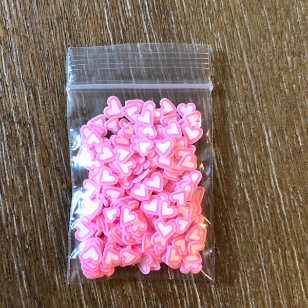 110# Clay Heart Slices Embellishments 5g