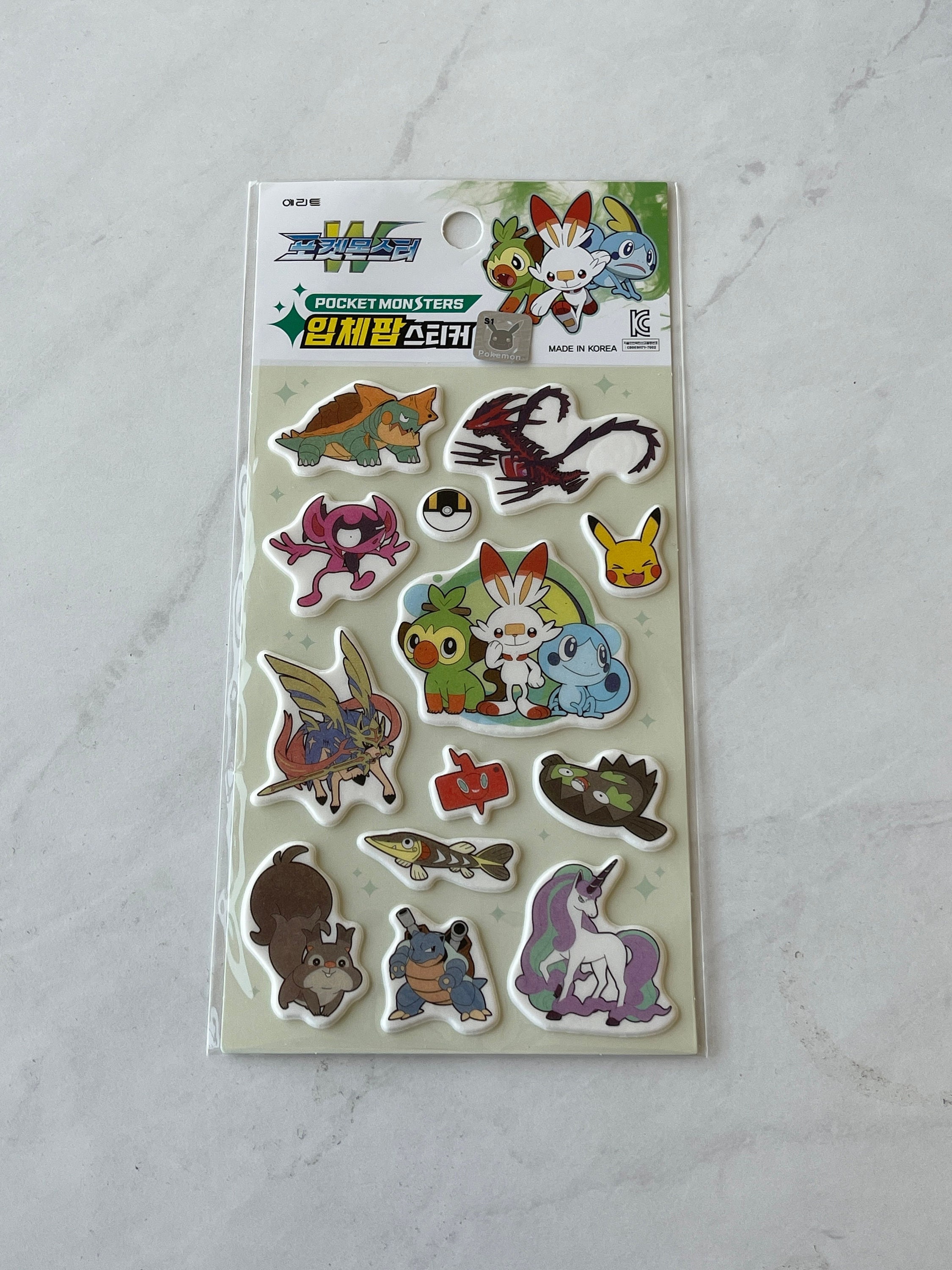 B234 Pokemon pocket monsters sticker sheet puffy - Etsy 日本