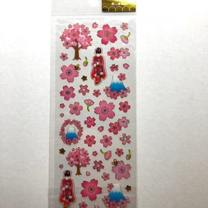 B94 Clear Cherry Blossom Stickers PVC x