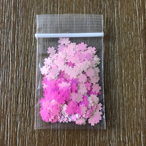 142# Iridescent pink flower sakura cherry blossom glitter confetti 1tsp