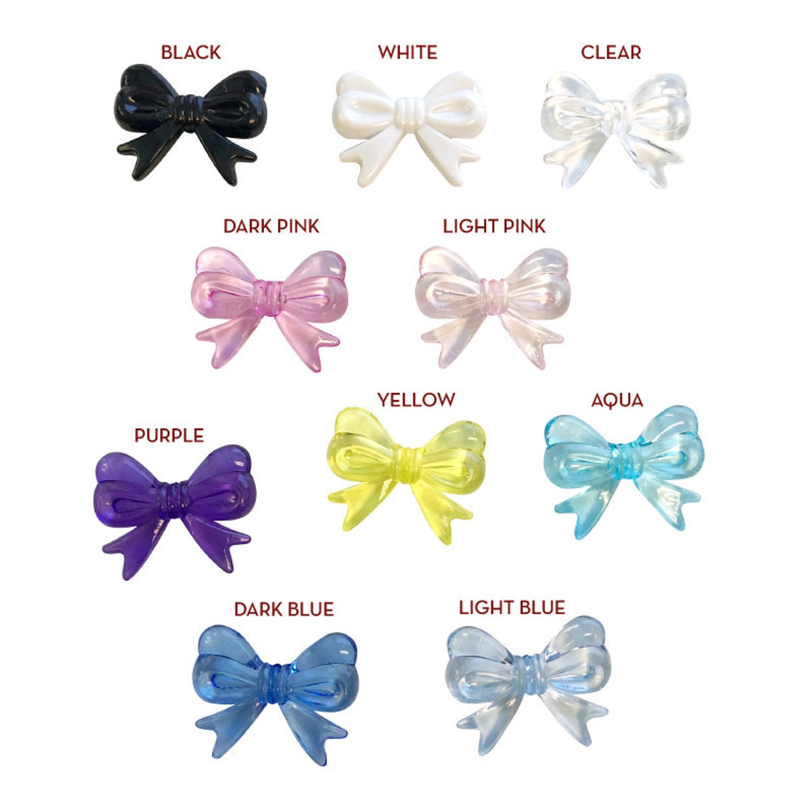 X 24pcs Bow Beads 30mm X 23mm Etsy Denmark