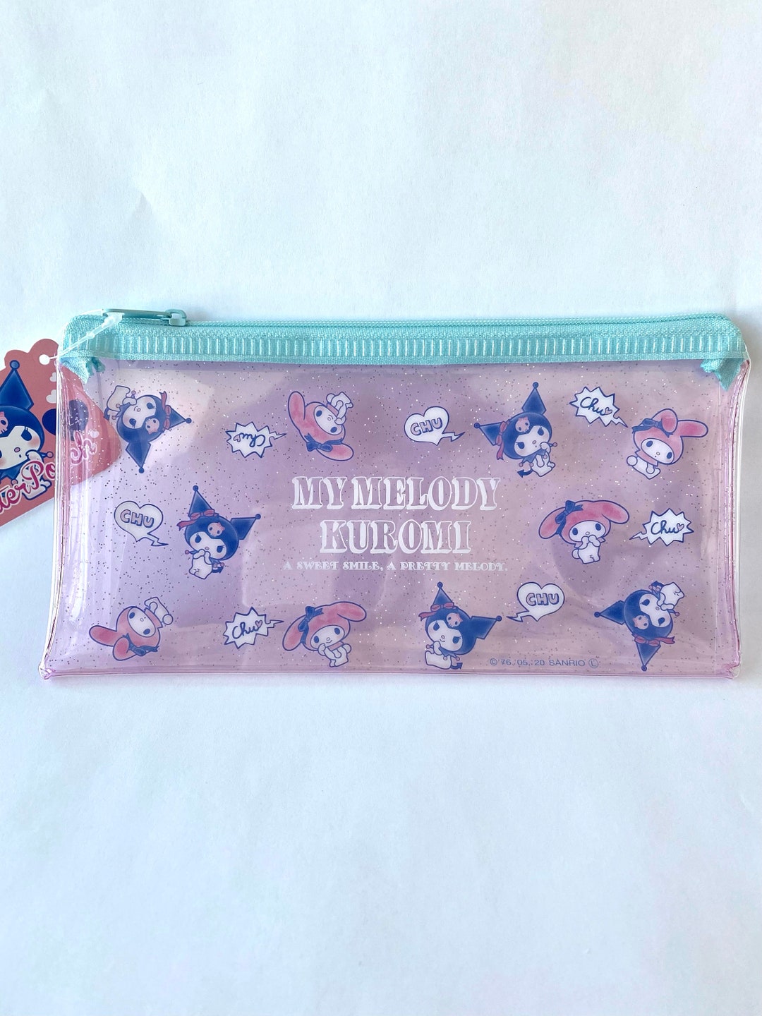 Sanrio Kuromi Plastic Glitter Pouch From Daiso - Etsy