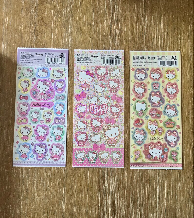 X NEW Holographic Hello Kitty Sticker Sheet Etsy