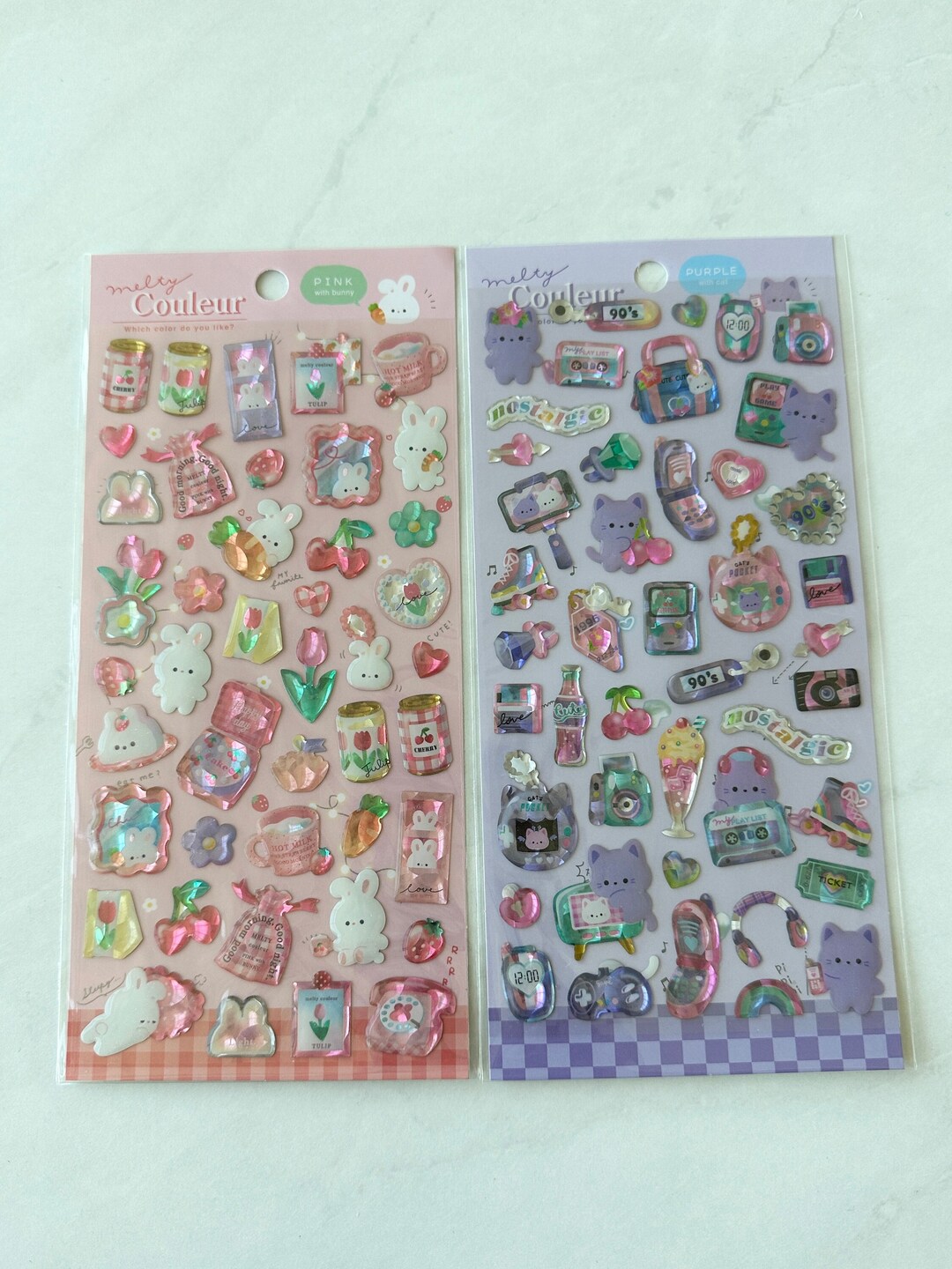 Melty Couleur Puffy Iridescent Pearl Sticker Sheet Etsy