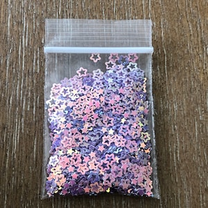 11# Purple Iridescent Hollow star glitter 1tsp