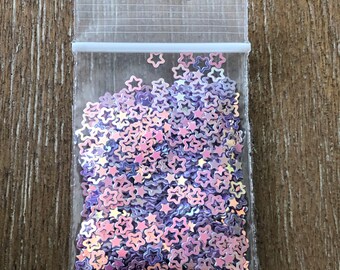 11# Purple Iridescent Hollow star glitter 1tsp