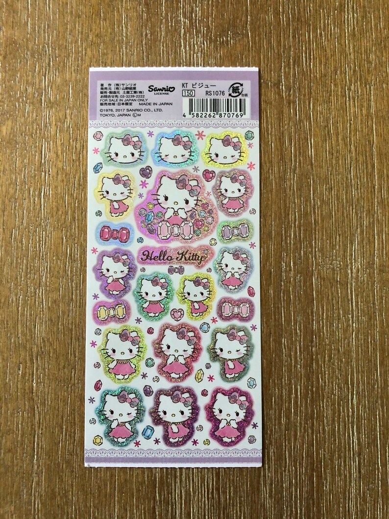 X NEW Holographic Hello Kitty Sticker Sheet Etsy