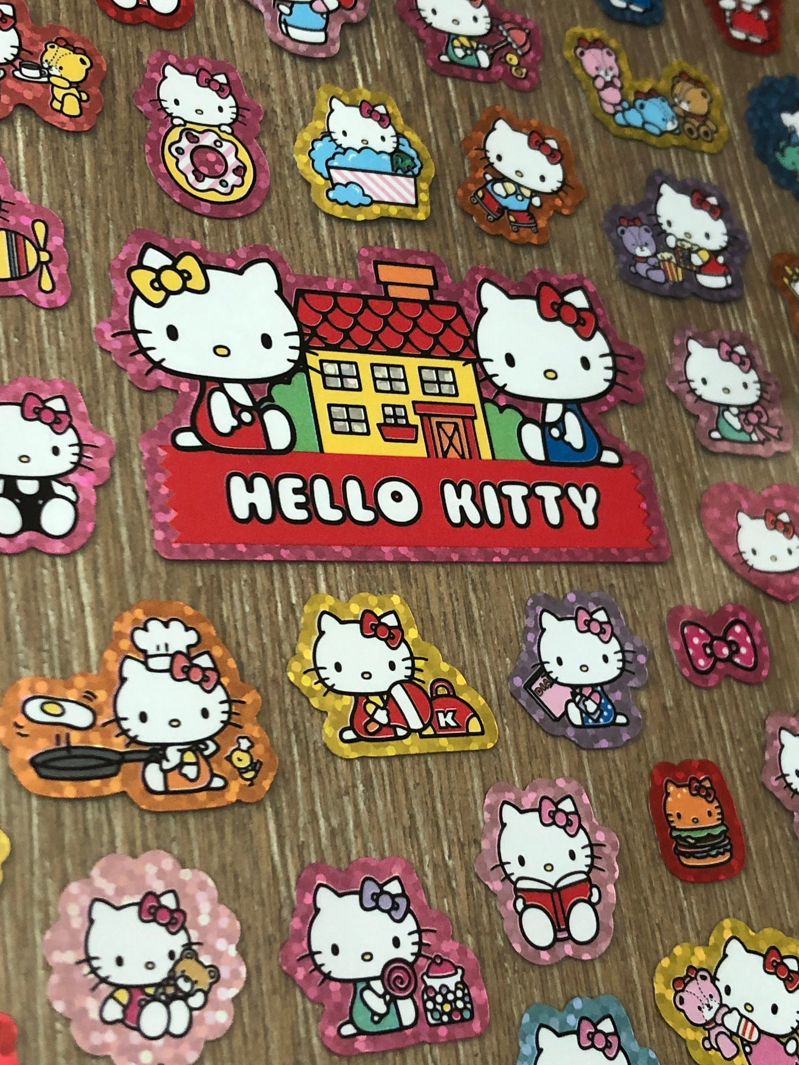 X Hello Kitty holographic sticker sheet Etsy