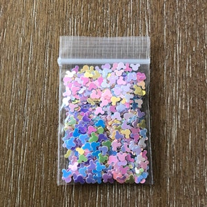 43# Iridescent pastel multi colored mickey glitter 1tsp