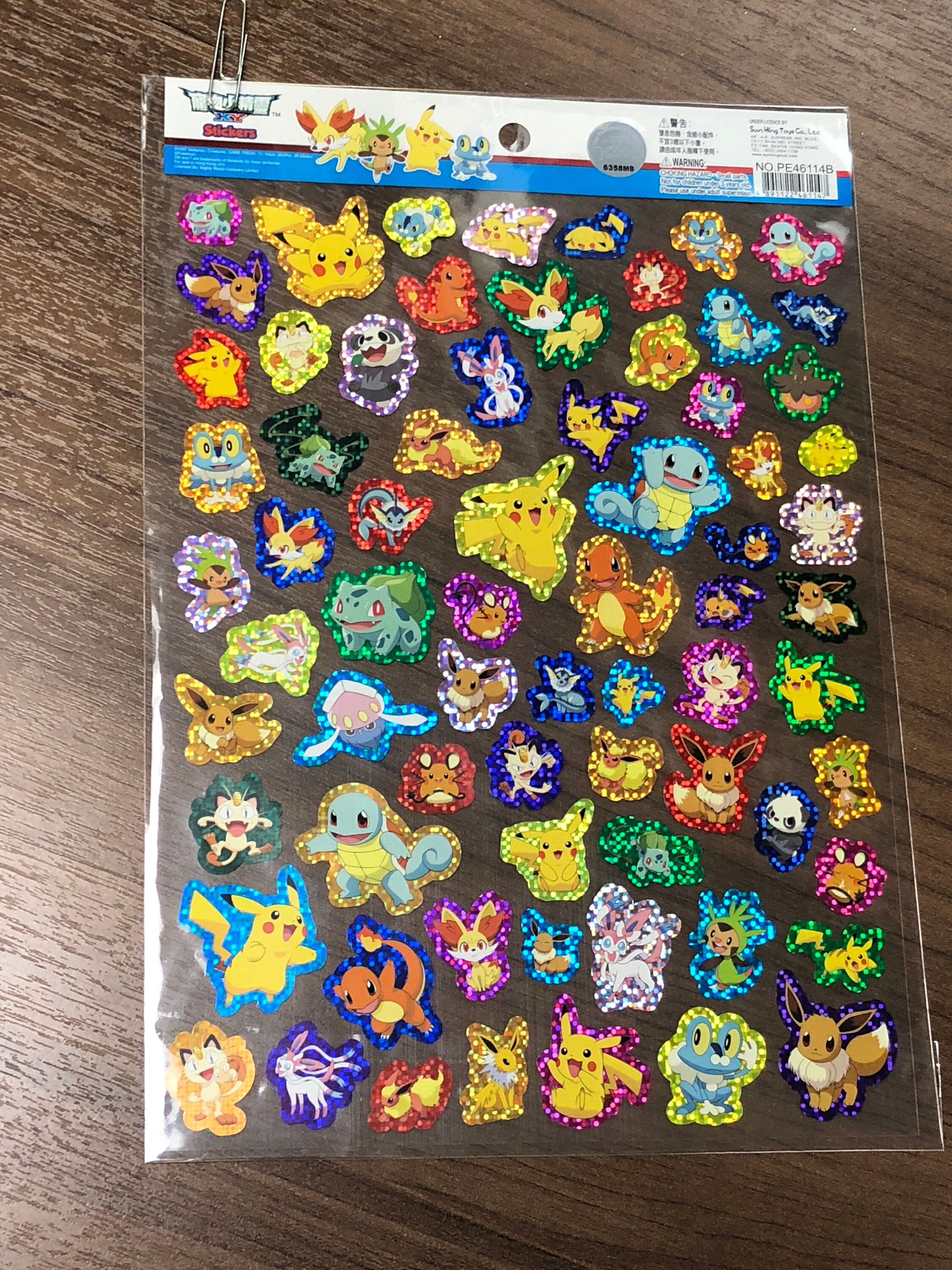 x Pokemon holographic sticker sheet Pikachu