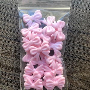 x 24pcs Pink Bow beads 30mm x 23mm