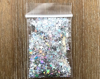 Confeti con brillantina Holo Star de 4 puntas, 74#, 1 cucharadita
