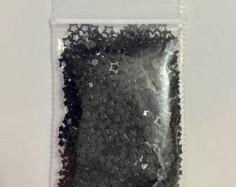 75# Black Hollow Star Confetti Glitter 1tsp