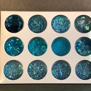Aqua glitter sequins assorted glitter 12pc boxed set