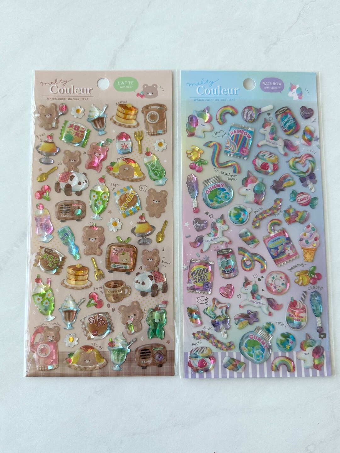 Melty Couleur Puffy Iridescent Pearl Sticker Sheet Etsy