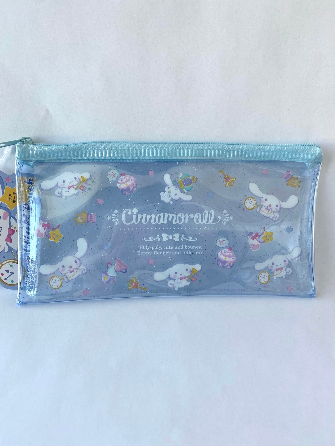 Sanrio Cinnamoroll Plastic Glitter Pouch From Daiso 