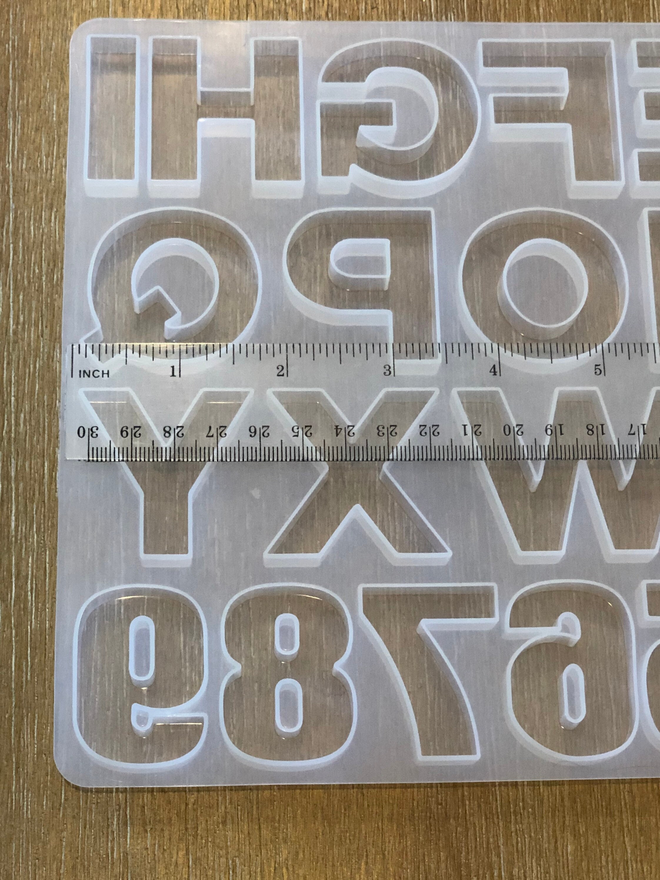 X Full alphabet and numbers reversed mold shiny clear Etsy