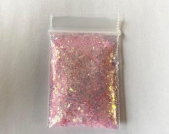 167# Pink Iridescent Hexagon Confetti Glitter 1tsp