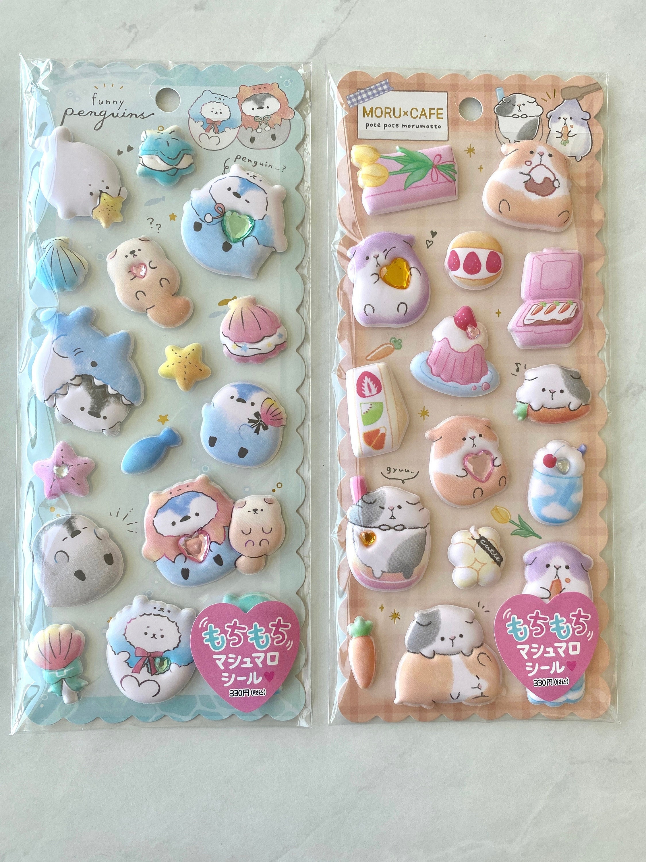 New Designs Puffy 3D Bubble Stickers for Scrapbooking DIY / Deco Stickers  Cute Kawaii Characters / Cat Rabbit Whale Food Stickers 