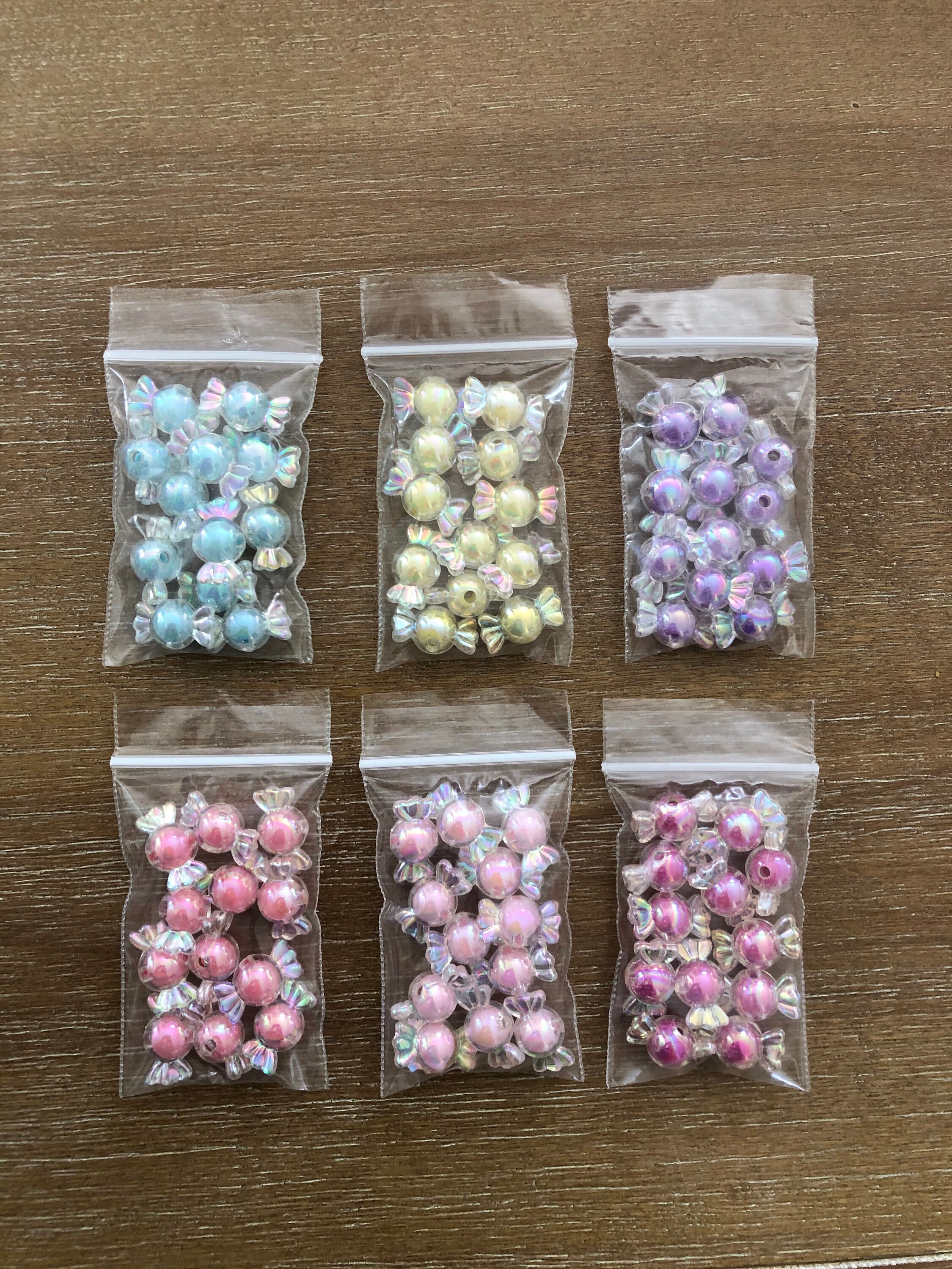x 12pcs Iridescent Candy Beads