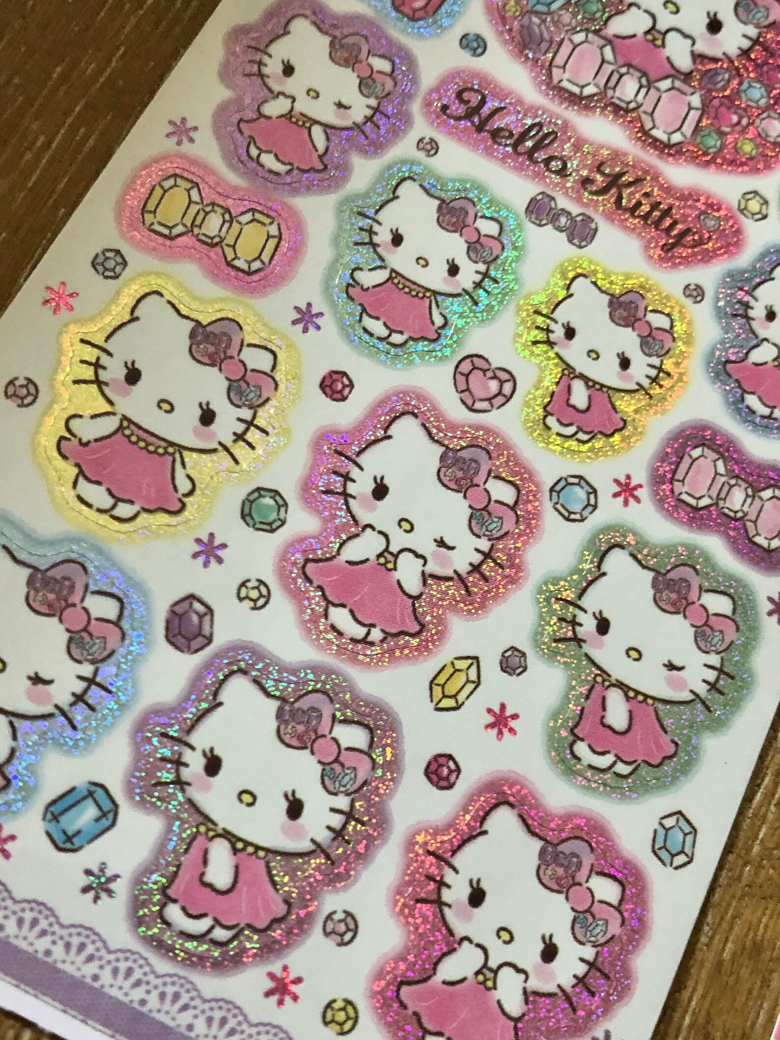 X NEW Holographic Hello Kitty Sticker Sheet Etsy